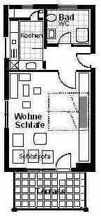 Bild 1 Ihre Wohnung befindet sich im Erdgeschoss eines 1993 fertiggestellten Neubaus.
Wohnfläche: 37m˛ - Bild 1: Ferienwohnung Pfau in Immenstaad am Bodensee